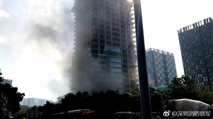 深圳一57层在建高楼地下着火 无人员伤亡